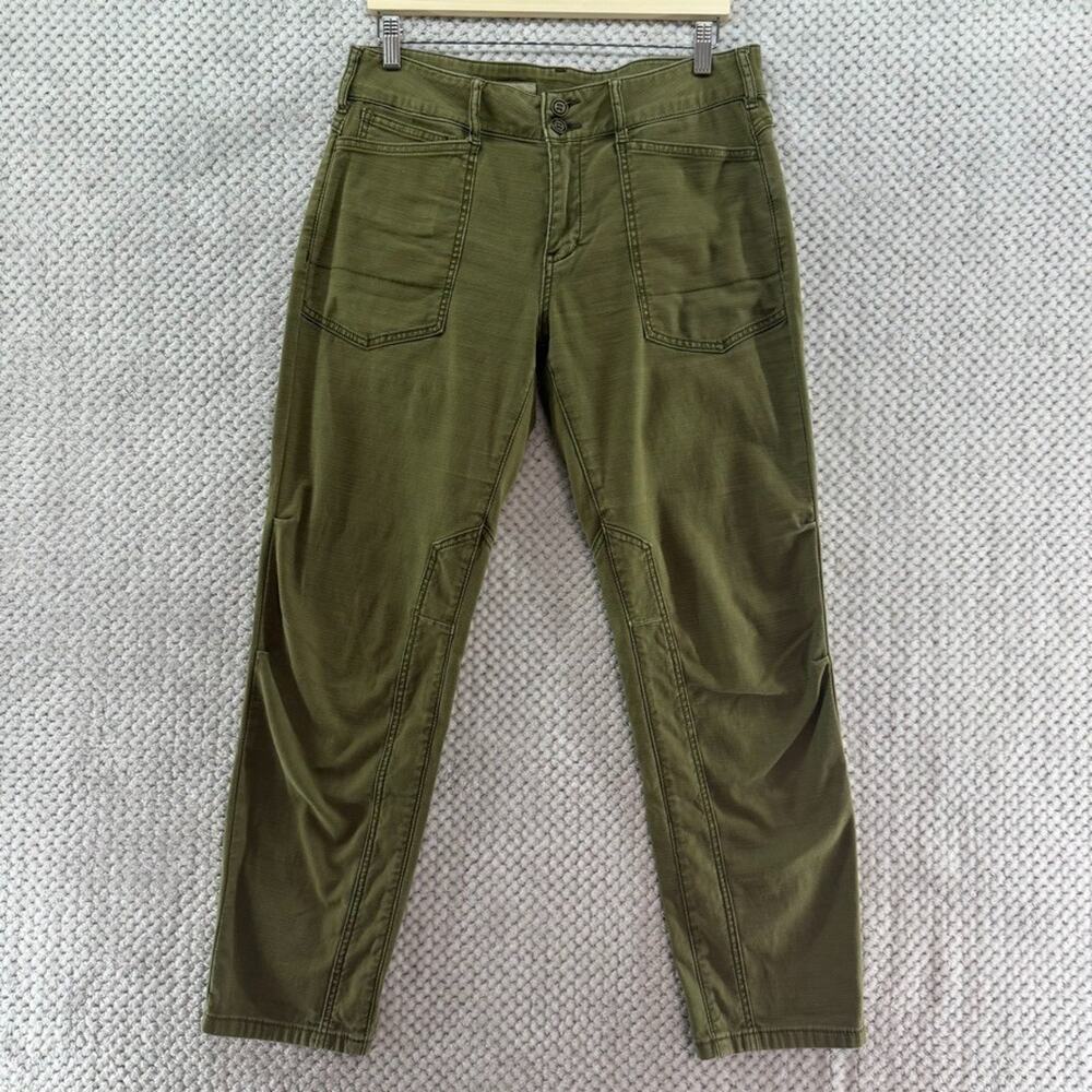 Pilcro Pants Womens 30 Green Stretch The Wandered Straight Leg Mid Rise Pockets